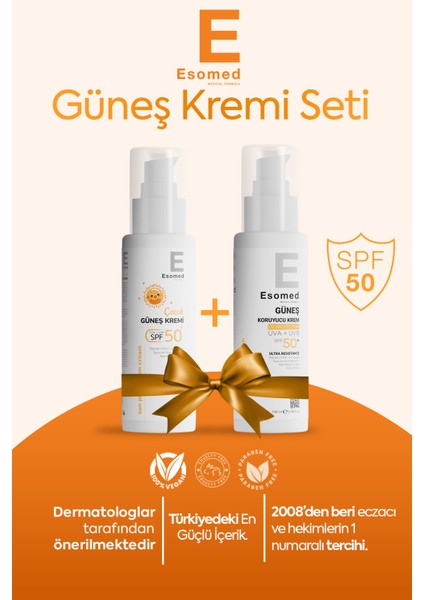 Güneş Kremi Seti Yüksek Koruyucu Uva Uvb Güneş Kremi - Hassas Ciltler Için Çocuk Güneş Kremi SPF50+