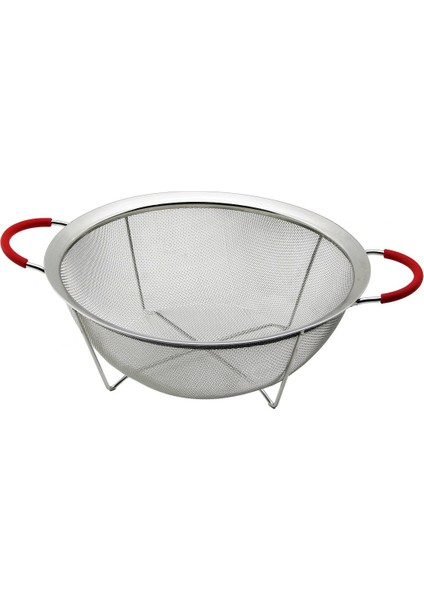 28CM Tel Sepet Metal Süzgeç Silikon Kılıflı Kulp Metal Çerçeve - Ayak (5047)