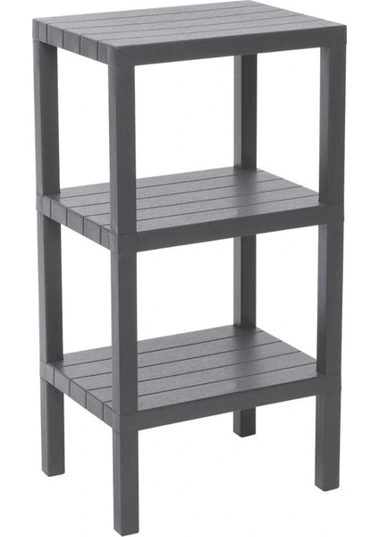 3 Raflı Gri Modüler Ünite Plastik 38X29X74 cm (5047)