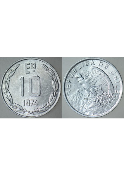 Şili 10 Eskudo 1974 Alüminyum 24,95 mm Çil.