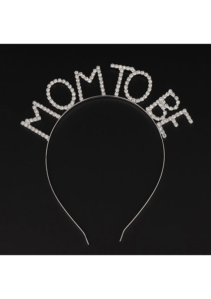 Kristal Taşlı Gümüş Renk Mom To Be Tacı Anne Tacı (5047)