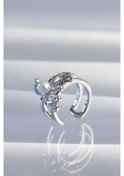 Pirinç Gümüş Renk Incili Ahtapot Earcuff Küpe fiyatları