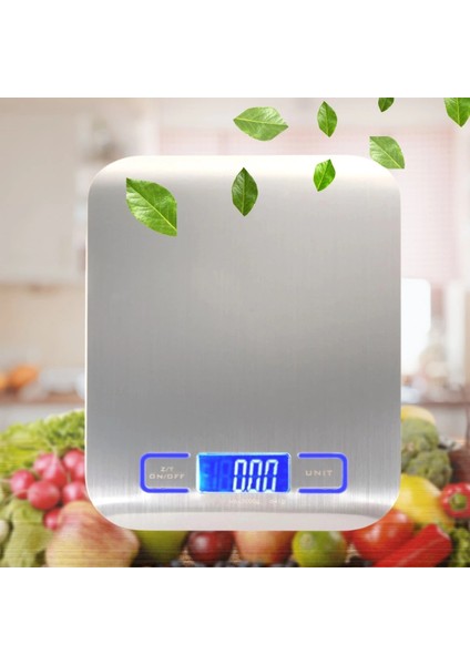 Tf 1002 Hassas Ölçümlü Maksimum 5 kg Kapasiteli LED Ekran Platin Dijital Mutfak Tartısı (5047)