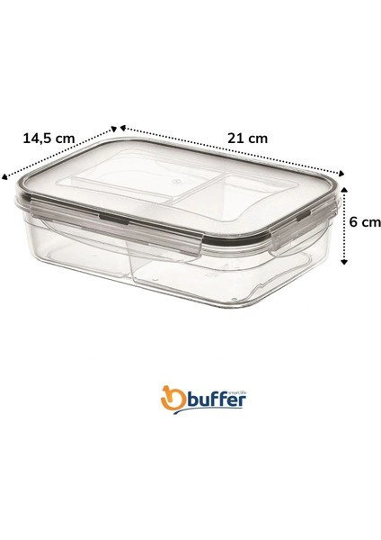 3 Bölmeli Kilitli Kapaklı 1 Litre Erzak Saklama Kabı LC-510 (5047) fırsatları