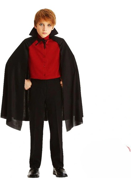 Siyah Yakalı Pelerin - Vampir Pelerin - Dracula Pelerin 90 cm (5047)