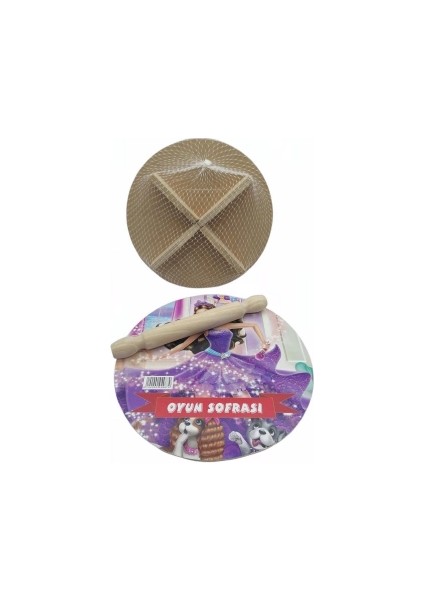 24CM Resimli Ahşap Oyun Sofrası Ekmek Tahta (5047)