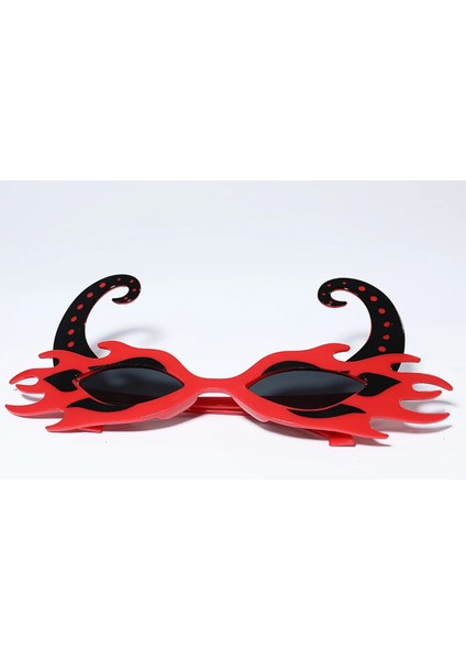 Siyah Boynuzlu Kırmızı Renk Alevli Parti Gözlüğü 21X10 cm (5047) indirimleri