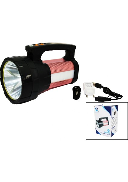 2in1 15W Cob LED - 28LED Şarjlı El Feneri - PROJEKTÖR1000MT- Powerbank - Su Geçirmez (5047)