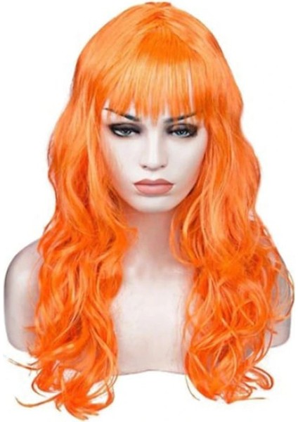 Turuncu Renk Astarlı Dalgalı Kesim Parti Peruğu (5047) fiyatları