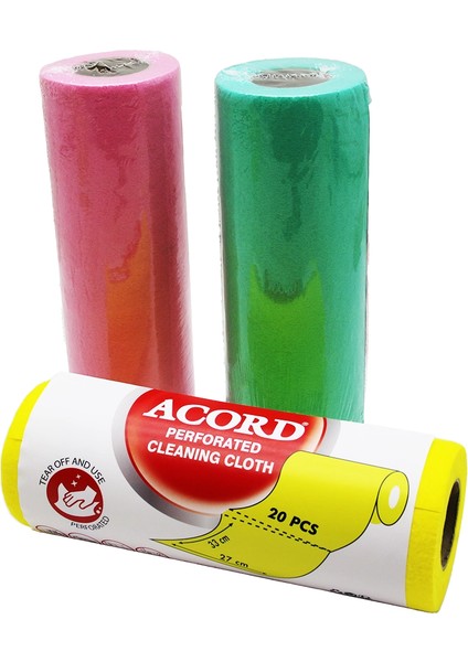 Acord SOFTTEX-415 Rulo Perforated Sarı Bez 20 Parça (5047)