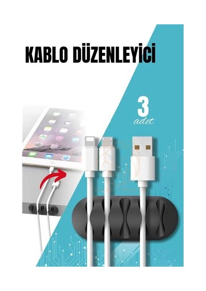 Yapışkanlı Kablo Düzenleyici Klips 3 Adet fiyatları