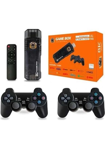 Game Box Android Tv 36500 Oyunlu Atari 5g 8k Hdr Ultra Hd 64 GB