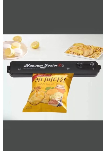 Vacuum Sealer Ev Tipi Vakumlama ve Yapıştırma Makinesi + 10 Adet Vakum Poşeti (5047) indirimleri