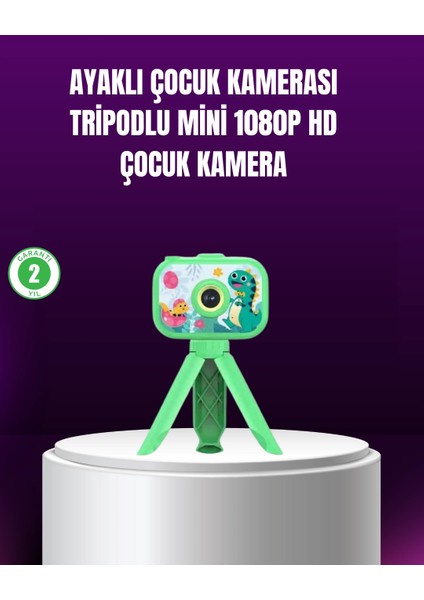 1080P Hd Çocuk Vlog Kamerası – Tripod ve Eğitici Oyunlarl