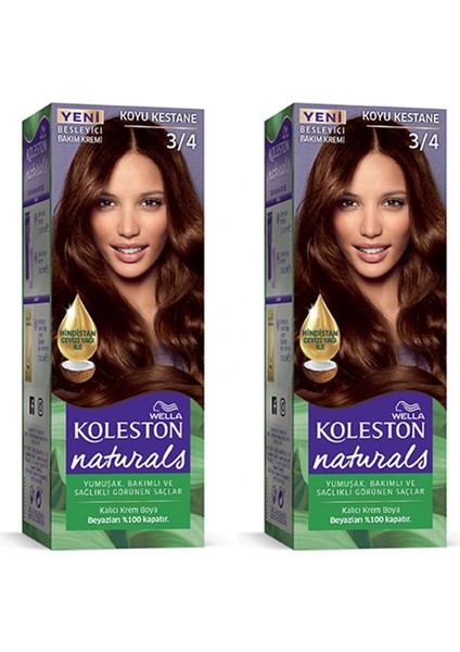 Naturals Saç Boyası Koyu Kestane 3/4 2x Paket