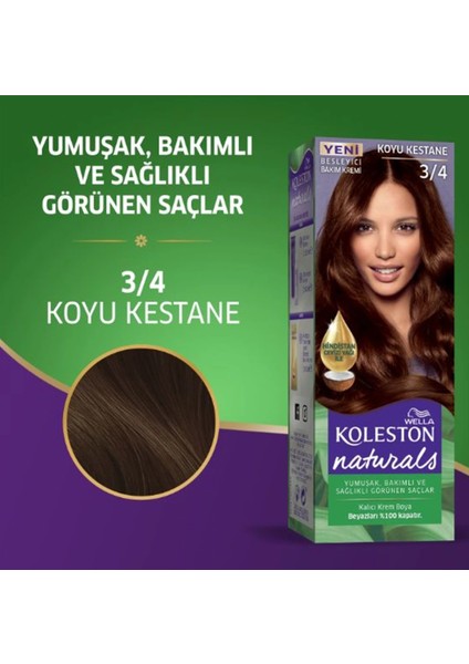 Naturals Saç Boyası Koyu Kestane 3/4 2x Paket indirimleri