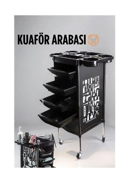 Raflı Kuaför Arabası Absolute Professional