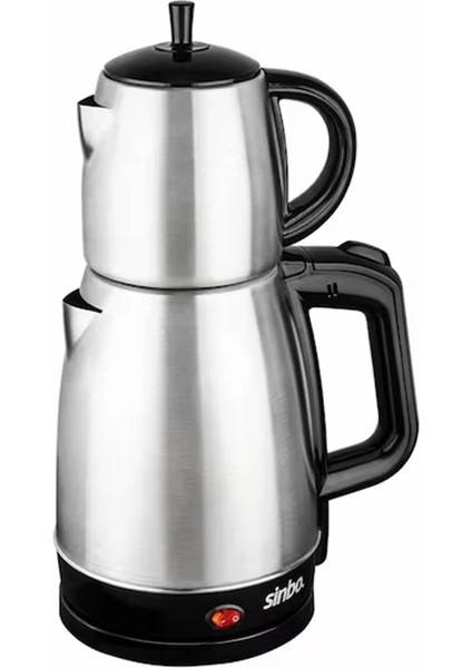 STM-5831 Elektrikli Çelik Çay Makinesi Çaycı 1.7lt + 0.7lt Çay Süzgeçli (5047)