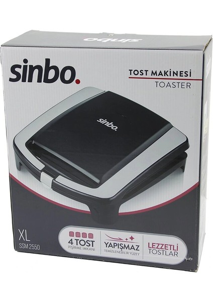 Xl Elektrikli Tost Makinesi 4 Tost Yapışmaz Yüzey 1500W SSM-2550 (5047)
