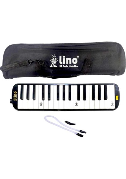 Lino 32 Tuşlu Bez Çantalı Melodika Siyah