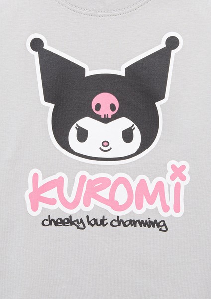 Kuromi Baskılı Gri Tişört 7610379-70075