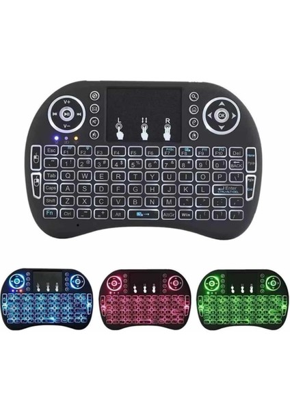 Işıklı Kablosuz Mini Klavye ve Dokunmatik Mouse Seti Türkçe Kablosuz fiyatları