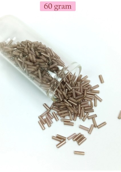 Uzun Boru Kesme Boncuk Çap 2mm Uzunluk 10 mm - 60 Gram - Duman - BNC292