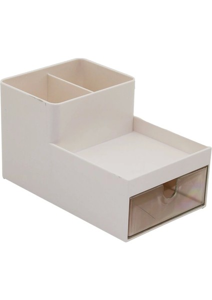 Tek Çekmeceli + 3 Bölmeli Plastik Makyaj - Takı Organizer 16X9.5CM - Y: 5--9.5cm (5047)