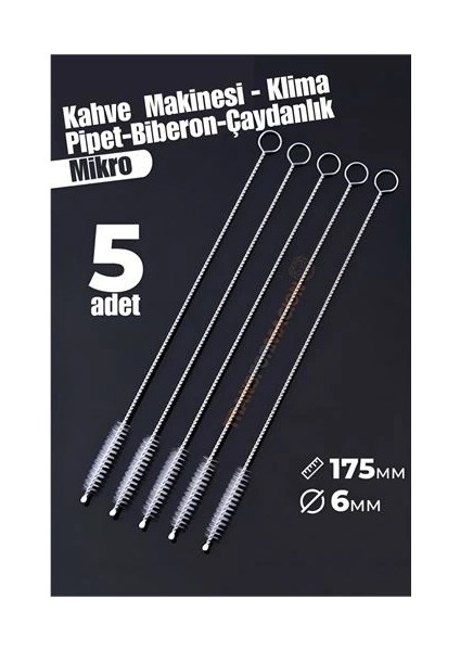 Mikro Fırça Klima Biberon Pipet Fırçası 5 Adet