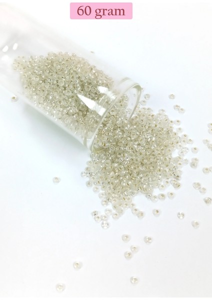 Dökme Cam Kum Boncuk (11/0) 2 mm - 60 Gram - Şeffaf - BNC069