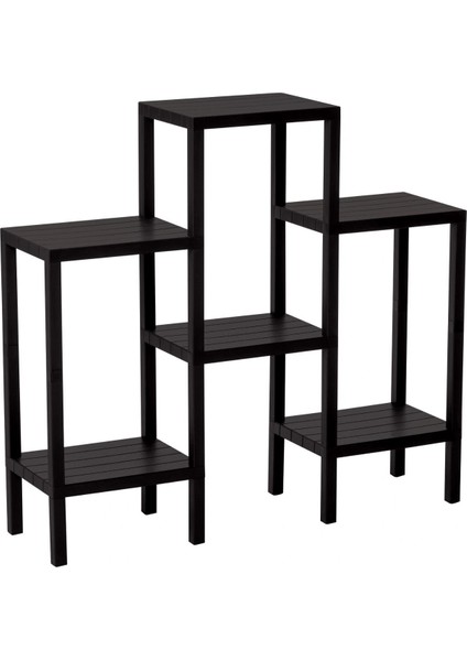 6 Raflı - Siyah Modüler Ünite Plastik 108X100X29 cm (5047)