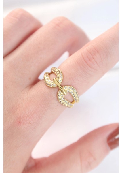 Zirkon Taşlı Gold Renk Ayarlanabilir Yüzük fiyatları