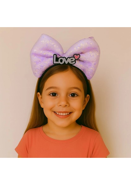 LED Işıklı Love Yazılı Mor Fiyonk Taç – Kız Çocuk Parti Tacı (5047) fiyatları