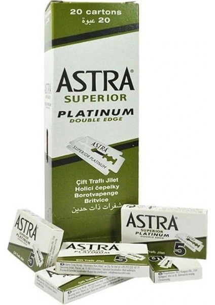 Astra Jilet Yeşil 1 Kutu Içinde 20 Küçük Paket ve Her Pakette 5 Jilet Var - Toplam 100 Jilet (5047)