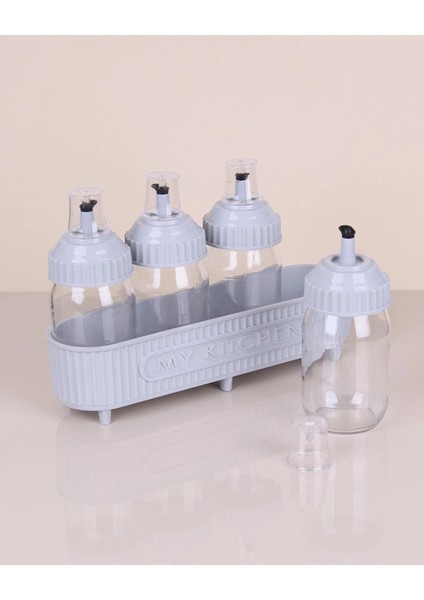 Dörtlü Cam Yağlık Seti 370CC -3384