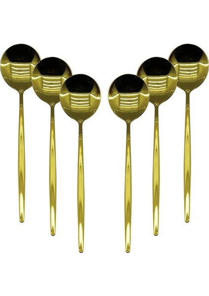 6 Pcs Gold Yemek Kaşık Seti (5047)