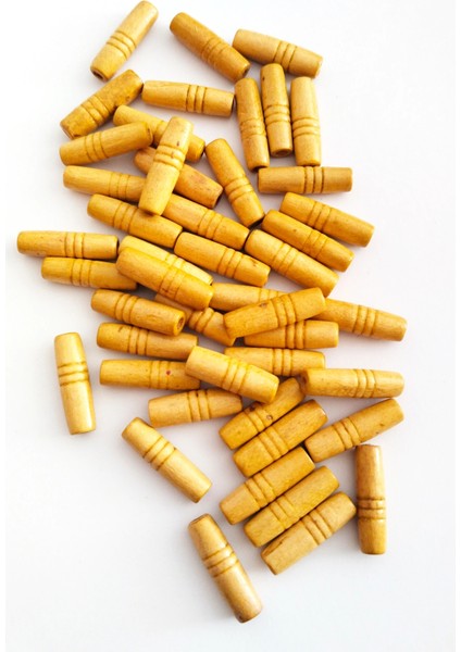 20 gr (45 Adet) Ahşap Boncuk 25 mm Boy x 10 mm En Doğal Ahşap Makrome El Işi Çanta modelleri