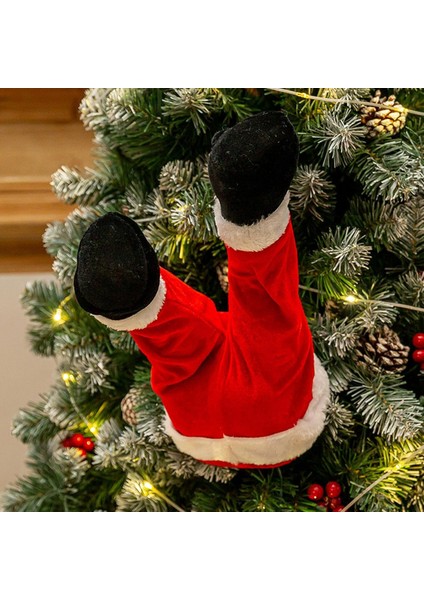 Hareket Eden Noel Baba Ayakları – 40 cm, Pil İle Çalışan, Yılbaşı Çam Ağacı Süsü, Komik Dekor fiyatları