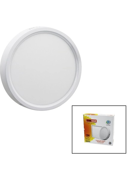 Nisaluce EPL-18SÜ 18W Beyaz Metal Kasa Sıva Üstü Yuvarlak LED Slim Panel 1260LM BEYAZ=6500K 30.000 Saat Ömür (5047)