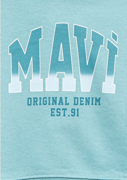 Mavi Logo Baskılı Yeşil Sweatshirt 7S10124-71748
