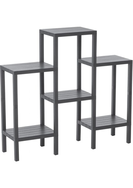 6 Raflı - Gri Modüler Ünite Plastik 108X100X29 cm (5047)