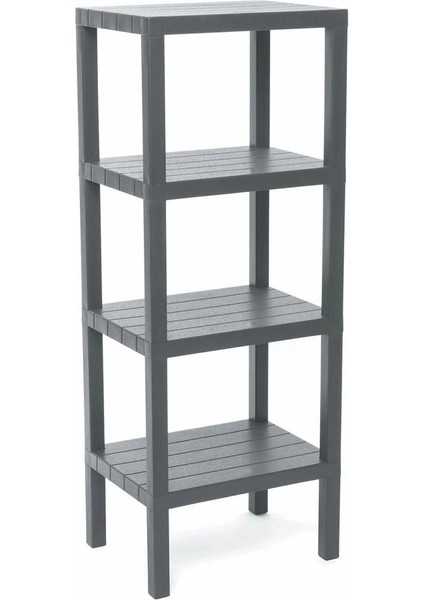 4 Raflı Gri Modüler Ünite Plastik 38X29X100 cm (5047)