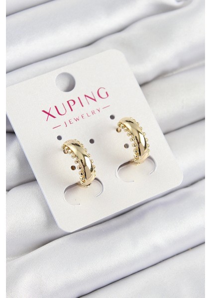 Xuping Çit Halka Model Gold Renk Kadın Küpe