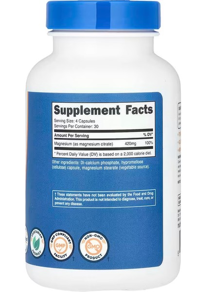 cost Magnesium Citrate 420MG 120 Veggie Caps fiyatları