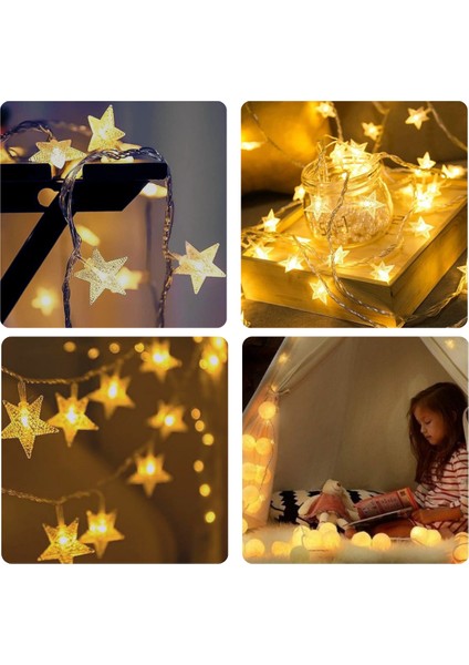 Büro Ev Ofis Yazlık Dekoru Için 5mt 20ADET Gün Mini Yıldız LED Işıklandırma fiyatları