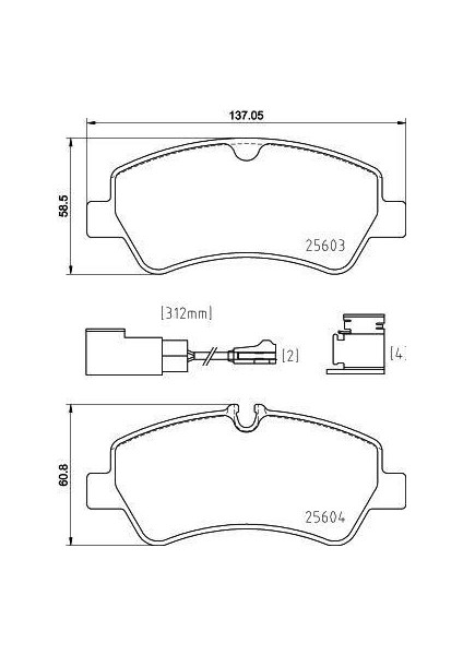 9005355 - Arka Balata Ford Tourneo Custom-Transıt Custom 2.2 Tdcı 12 Kablosuz