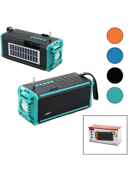 J-Ipok P-520 Hasuba HS-293 Fenerli Solar Panelli - USB Şarjlı Bluetooth Fm Radyo Mp3 USB - Tf Player 8W (5047)