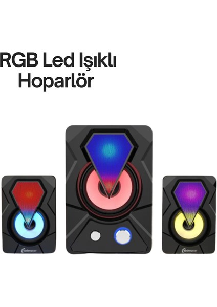 Renkli LED Işıklı Hoparlör