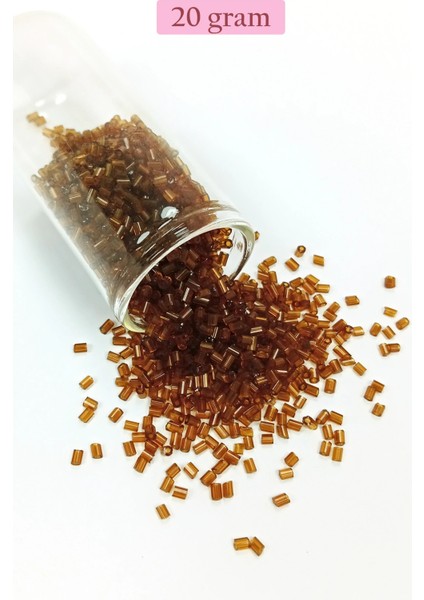 Kesme Cam Boncuk 2mm - 20 Gram - Şeffaf Açık Kahve -BNC343