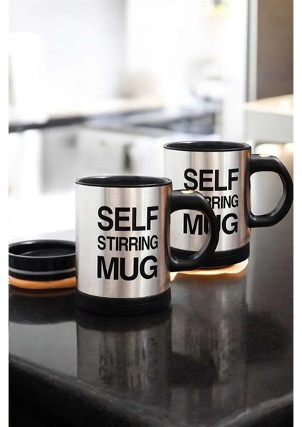 Yazılı Mug Kupa Karıştırıcı Özelliği ve Paslanmaz Çelik